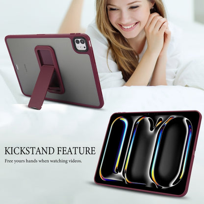 For iPad mini 5 / 4 7.9 inch Skin Feel Holder PC Hybrid TPU Tablet Case(Wine Red) - iPad mini (2019) / mini 5 Cases by PMC Jewellery | Online Shopping South Africa | PMC Jewellery | Buy Now Pay Later Mobicred