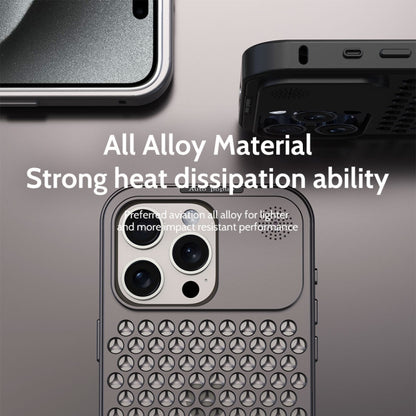 For iPhone 16 Pro Max R-JUST RJ58 Aromatherapy Metal Cooling Phone Case(Silver) - iPhone 16 Pro Max Cases by R-JUST | Online Shopping South Africa | PMC Jewellery | Buy Now Pay Later Mobicred