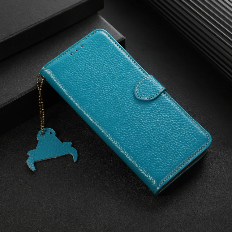 For Honor Play 60 Plus Genuine Leather Litchi Texture RFID Leather Phone Case(Blue) - Honor Cases by PMC TechLife | Online Shopping South Africa | PMC TechLife | Buy Now Pay Later Mobicred