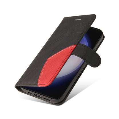 For Samsung Galaxy S25 / S24 5G Dual-color Splicing Flip Leather Phone Case(Black) - Galaxy S25 5G Cases by PMC Jewellery | Online Shopping South Africa | PMC Jewellery | Buy Now Pay Later Mobicred