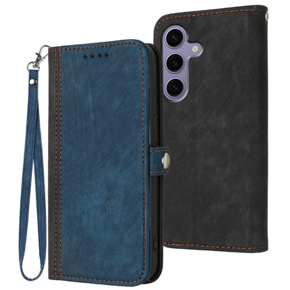 For Samsung Galaxy S25 5G Side Buckle Double Fold Hand Strap Leather Phone Case(Royal Blue) - Galaxy S25 5G Cases by PMC Jewellery | Online Shopping South Africa | PMC Jewellery | Buy Now Pay Later Mobicred