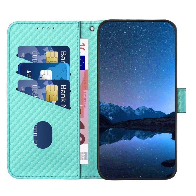 For Samsung Galaxy S25 5G YX0070 Carbon Fiber Buckle Leather Phone Case with Lanyard(Light Blue) - Galaxy S25 5G Cases by PMC Jewellery | Online Shopping South Africa | PMC Jewellery | Buy Now Pay Later Mobicred