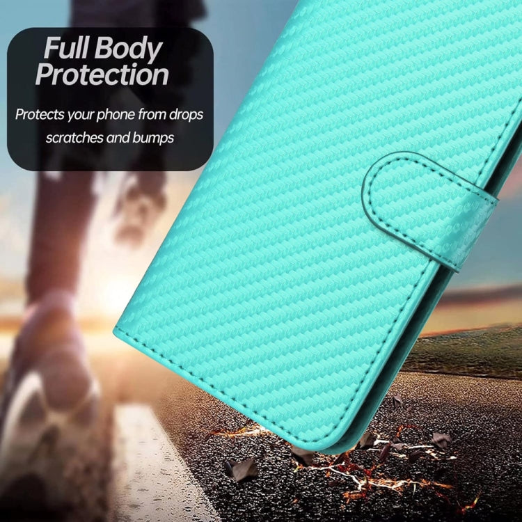 For Samsung Galaxy S25 5G YX0070 Carbon Fiber Buckle Leather Phone Case with Lanyard(Light Blue) - Galaxy S25 5G Cases by PMC Jewellery | Online Shopping South Africa | PMC Jewellery | Buy Now Pay Later Mobicred