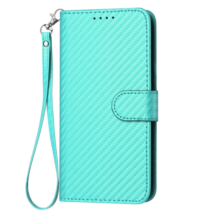 For Samsung Galaxy S25+ 5G YX0070 Carbon Fiber Buckle Leather Phone Case with Lanyard(Light Blue) - Galaxy S25+ 5G Cases by PMC Jewellery | Online Shopping South Africa | PMC Jewellery | Buy Now Pay Later Mobicred