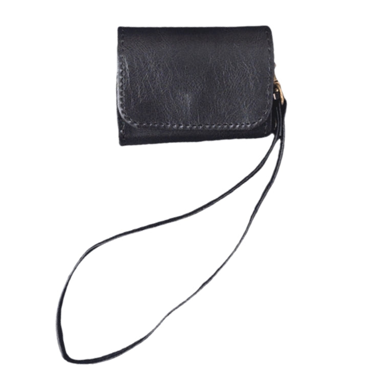 For AirPods Pro Cowhide Texture PU Headset Shockproof Case(Black) - For AirPods Pro by PMC Jewellery | Online Shopping South Africa | PMC Jewellery | Buy Now Pay Later Mobicred