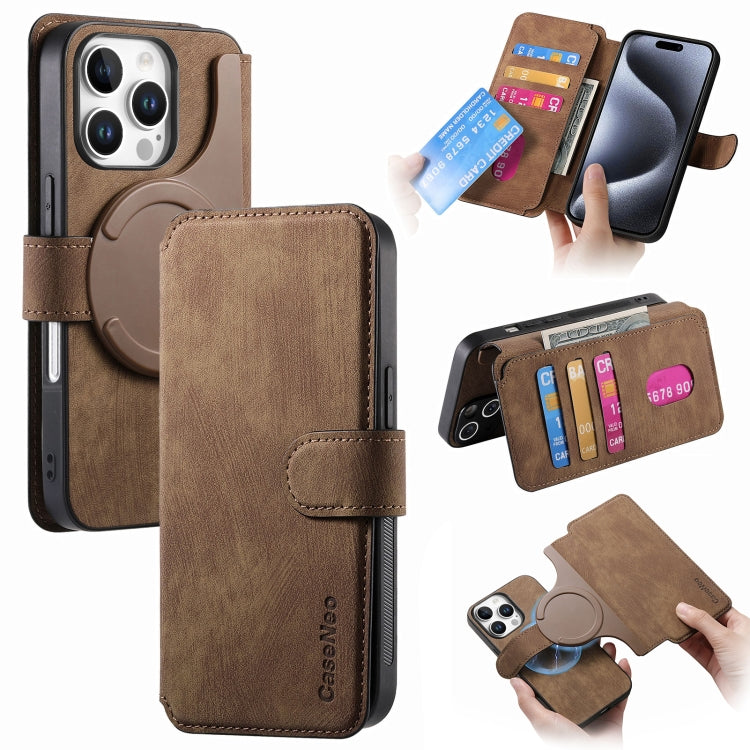 For iPhone 16 Pro Max CaseNeo MagSafe RFID Anti-theft Retro Leather Phone Case(Brown) - iPhone 16 Pro Max Cases by CaseNeo | Online Shopping South Africa | PMC Jewellery | Buy Now Pay Later Mobicred