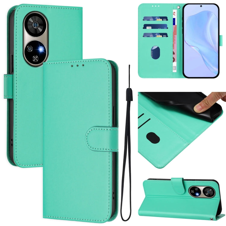 For Ulefone Note 17 Pro Skin Feel Solid Color Leather Phone Case with Lanyard(Green) - Ulefone Cases by PMC Jewellery | Online Shopping South Africa | PMC Jewellery | Buy Now Pay Later Mobicred