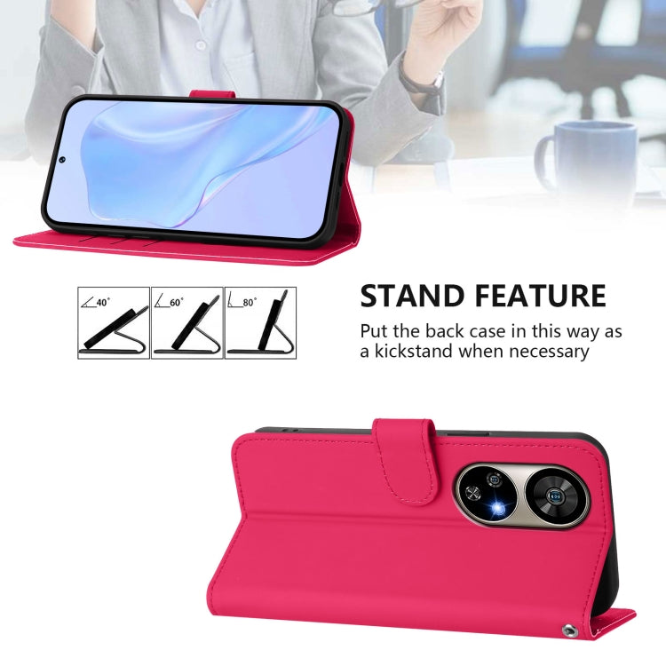 For Ulefone Note 17 Pro Skin Feel Solid Color Leather Phone Case with Lanyard(Rose Red) - Ulefone Cases by PMC Jewellery | Online Shopping South Africa | PMC Jewellery | Buy Now Pay Later Mobicred