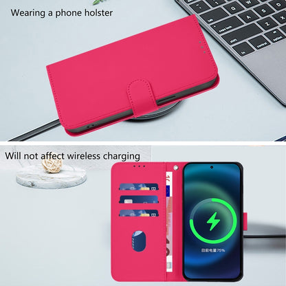 For Ulefone Note 17 Pro Skin Feel Solid Color Leather Phone Case with Lanyard(Rose Red) - Ulefone Cases by PMC Jewellery | Online Shopping South Africa | PMC Jewellery | Buy Now Pay Later Mobicred