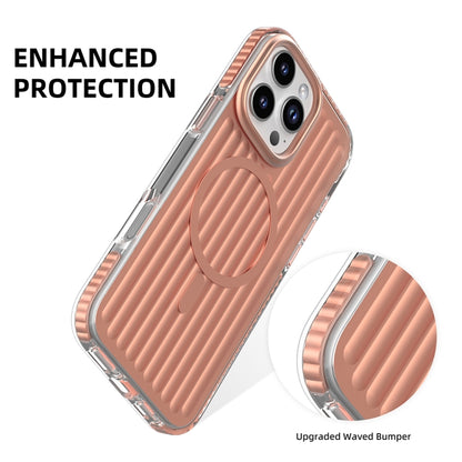 For iPhone 16 Pro Mutural Corrugated Texture Magsafe Magnetic Shockproof Phone Case(Silver) - iPhone 16 Pro Cases by Mutural | Online Shopping South Africa | PMC Jewellery | Buy Now Pay Later Mobicred