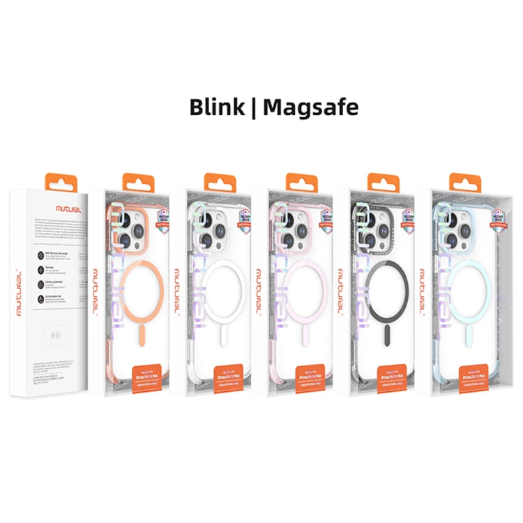 For iPhone 16 Pro Max Mutural Blink Series Glitter Edge MagSafe Magnetic Phone Case(White) - iPhone 16 Pro Max Cases by Mutural | Online Shopping South Africa | PMC Jewellery | Buy Now Pay Later Mobicred