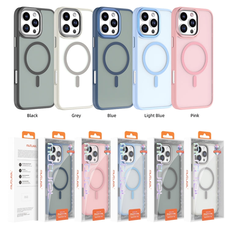 For iPhone 16 Mutural Skin Feel Series Frosted MagSafe Magnetic Phone Case(Black) - iPhone 16 Cases by Mutural | Online Shopping South Africa | PMC Jewellery | Buy Now Pay Later Mobicred