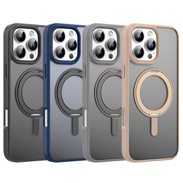 For iPhone 16 Pro Mutural Armor Series MagSafe Magnetic Holder Phone Case(Black) - iPhone 16 Pro Cases by Mutural | Online Shopping South Africa | PMC Jewellery | Buy Now Pay Later Mobicred