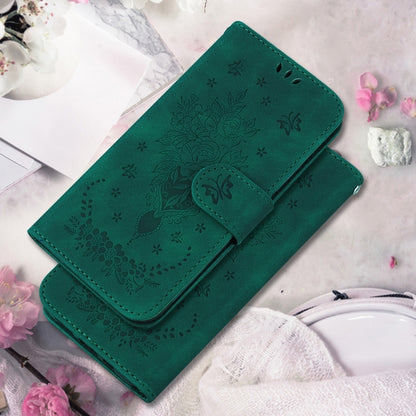 For Samsung Galaxy S25+ 5G Butterfly Rose Embossed Leather Phone Case(Green) - Galaxy S25+ 5G Cases by PMC Jewellery | Online Shopping South Africa | PMC Jewellery | Buy Now Pay Later Mobicred