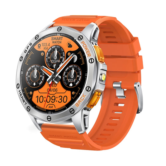 LEMFO K67 1.43 inch AMOLED Screen GPS Sports Smart Watch, Support Bluetooth Call / Health Monitoring(Silver Orange) - Smart Watches by LEMFO | Online Shopping South Africa | PMC Jewellery | Buy Now Pay Later Mobicred