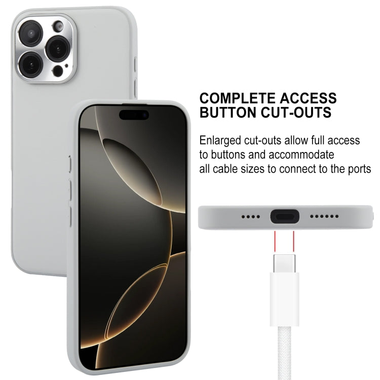 For iPhone 16 Pro GEBEI Plain Leather TPU Hybrid PU Phone Case(Grey) - iPhone 16 Pro Cases by GEBEI | Online Shopping South Africa | PMC Jewellery | Buy Now Pay Later Mobicred