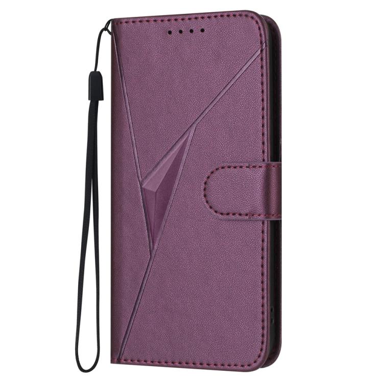 For iPhone 17 Pro Triangle Pattern Buckle Clasp Leather Phone Case(Dark Purple) - free shipping - PMc TechLife - Order now!