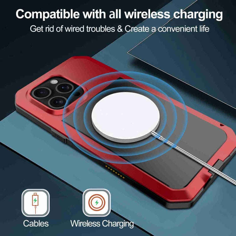 For iPhone 16 Pro Max RedPepper Triple-proof Metal Phone Case(Red) - iPhone 16 Pro Max Cases by RedPepper | Online Shopping South Africa | PMC Jewellery | Buy Now Pay Later Mobicred