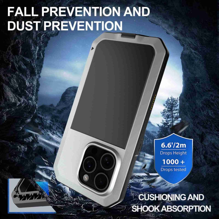 For iPhone 16 Pro RedPepper Triple-proof Metal Phone Case(Silver) - free shipping - PMC Jewellery - Order now!