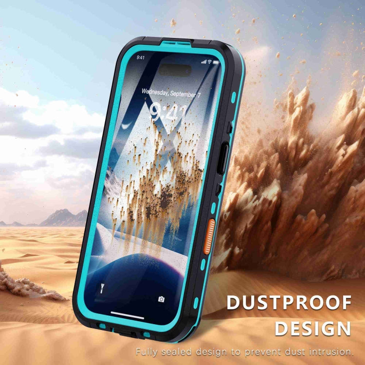 For iPhone 16 Plus RedPepper Transparent Dot IP68 Waterproof Triple-proof Phone Case(Black Blue) - free shipping - PMC Jewellery - Order now!