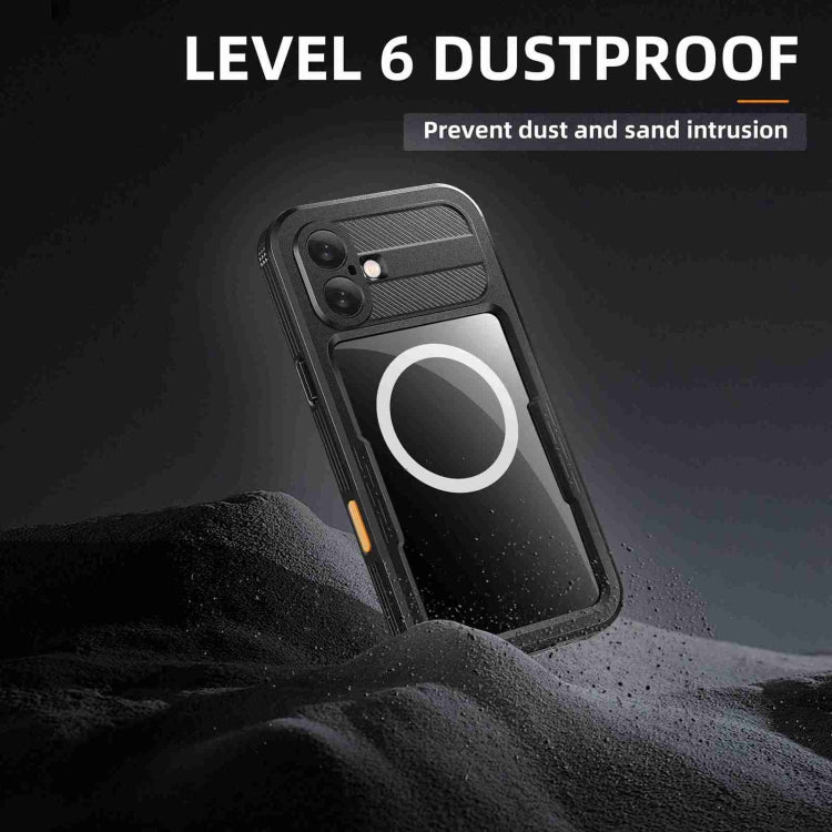 For iPhone 16 RedPepper IP68 Waterproof Triple-proof MagSafe Phone Case(Black) - iPhone 16 Cases by RedPepper | Online Shopping South Africa | PMC Jewellery | Buy Now Pay Later Mobicred