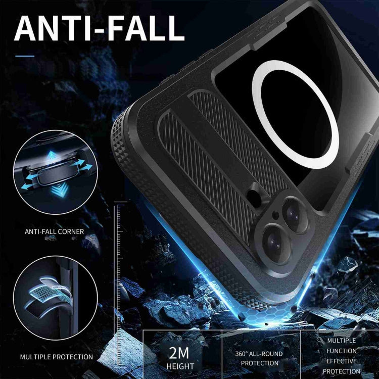 For iPhone 16 RedPepper IP68 Waterproof Triple-proof MagSafe Phone Case(Black) - iPhone 16 Cases by RedPepper | Online Shopping South Africa | PMC Jewellery | Buy Now Pay Later Mobicred