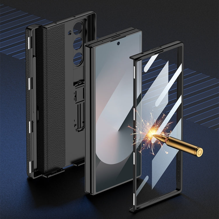 For Samsung Galaxy Z Fold6 GKK Integrated Magnetic Leather Flip Phone Case with Pen Box, Not Included Pen(Carbon Fiber) - Galaxy Z Fold6 5G Cases by GKK | Online Shopping South Africa | PMC Jewellery | Buy Now Pay Later Mobicred