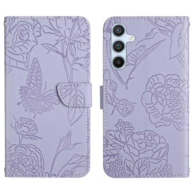 For Samsung Galaxy S25+ 5G Skin Feel Butterfly Embossed Flip Leather Phone Case(Purple) - Galaxy S25+ 5G Cases by PMC Jewellery | Online Shopping South Africa | PMC Jewellery | Buy Now Pay Later Mobicred