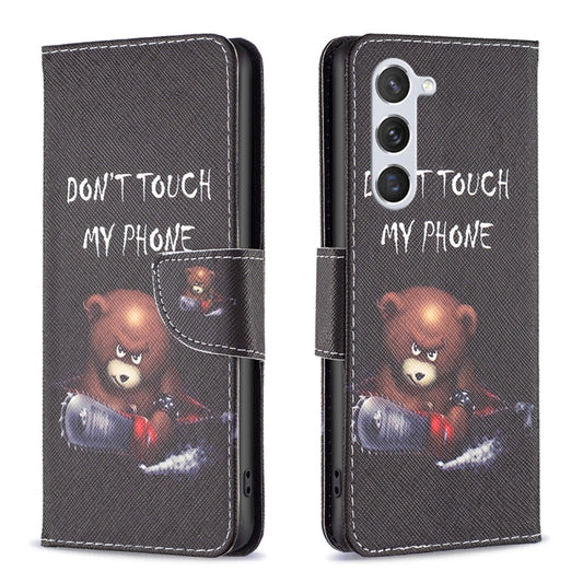 For Samsung Galaxy S25 5G Colored Drawing Pattern Leather Phone Case(Bear) - Galaxy S25 5G Cases by PMC Jewellery | Online Shopping South Africa | PMC Jewellery | Buy Now Pay Later Mobicred