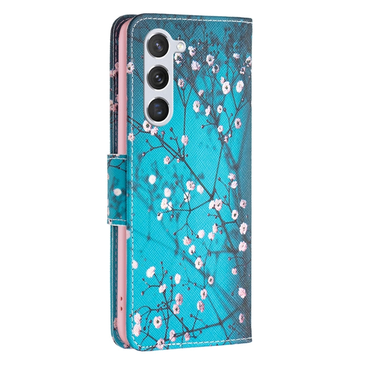 For Samsung Galaxy S25 5G Colored Drawing Pattern Leather Phone Case(Plum Blossom) - Galaxy S25 5G Cases by PMC Jewellery | Online Shopping South Africa | PMC Jewellery | Buy Now Pay Later Mobicred