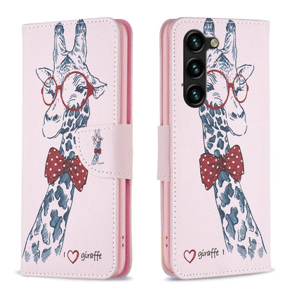 For Samsung Galaxy S25+ 5G Colored Drawing Pattern Leather Phone Case(Giraffe) - Galaxy S25+ 5G Cases by PMC Jewellery | Online Shopping South Africa | PMC Jewellery | Buy Now Pay Later Mobicred