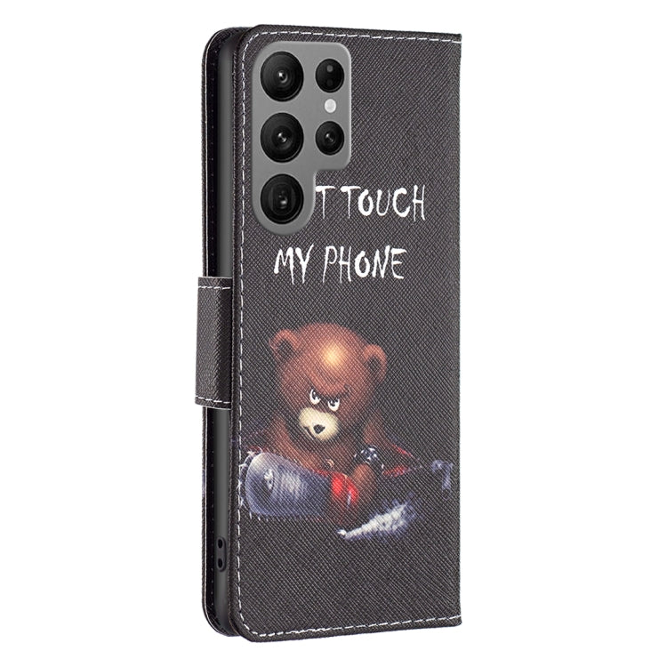 For Samsung Galaxy S25 Ultra 5G Colored Drawing Pattern Leather Phone Case(Bear) - Galaxy S25 Ultra 5G Cases by PMC Jewellery | Online Shopping South Africa | PMC Jewellery | Buy Now Pay Later Mobicred