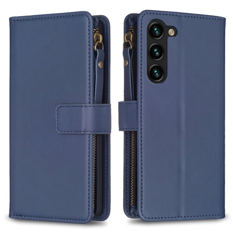 For Samsung Galaxy S25+ 5G 9 Card Slots Zipper Wallet Leather Flip Phone Case(Blue) - Galaxy S25+ 5G Cases by PMC Jewellery | Online Shopping South Africa | PMC Jewellery | Buy Now Pay Later Mobicred