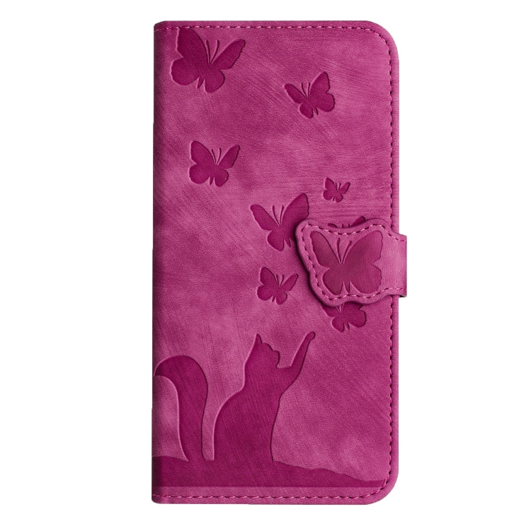 For Samsung Galaxy S25 5G Butterfly Cat Embossing Flip Leather Phone Case(Pink) - Galaxy S25 5G Cases by PMC Jewellery | Online Shopping South Africa | PMC Jewellery | Buy Now Pay Later Mobicred