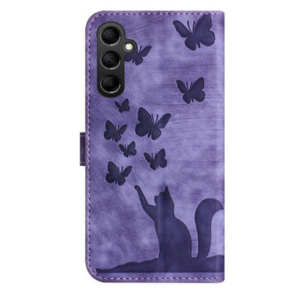 For Samsung Galaxy S25+ 5G Butterfly Cat Embossing Flip Leather Phone Case(Purple) - Galaxy S25+ 5G Cases by PMC Jewellery | Online Shopping South Africa | PMC Jewellery | Buy Now Pay Later Mobicred