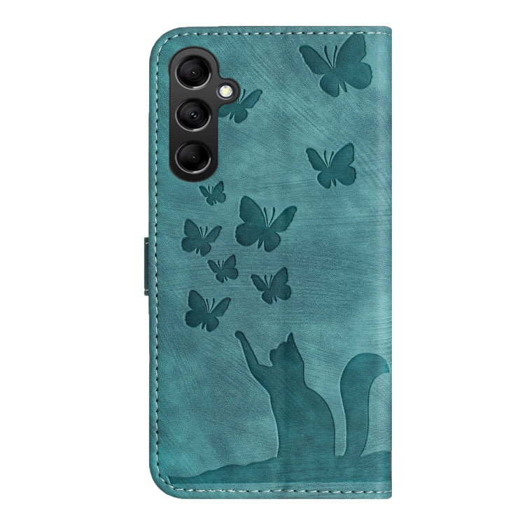 For Samsung Galaxy S25+ 5G Butterfly Cat Embossing Flip Leather Phone Case(Wathet) - Galaxy S25+ 5G Cases by PMC Jewellery | Online Shopping South Africa | PMC Jewellery | Buy Now Pay Later Mobicred