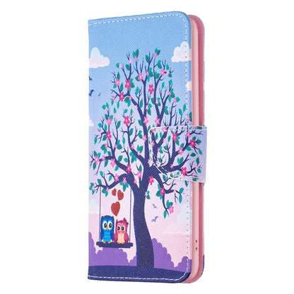 For Samsung Galaxy S25+ 5G Colored Drawing Pattern Leather Phone Case(Owl) - Galaxy S25+ 5G Tempered Glass by PMC Jewellery | Online Shopping South Africa | PMC Jewellery | Buy Now Pay Later Mobicred