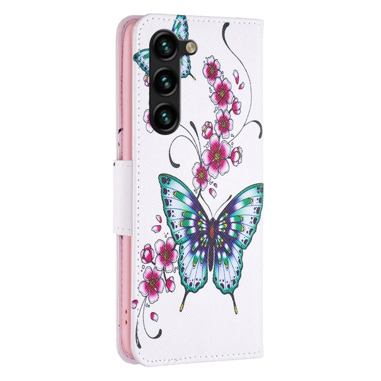 For Samsung Galaxy S25+ 5G Colored Drawing Pattern Leather Phone Case(Flowers Butterfly) - Galaxy S25+ 5G Tempered Glass by PMC Jewellery | Online Shopping South Africa | PMC Jewellery | Buy Now Pay Later Mobicred