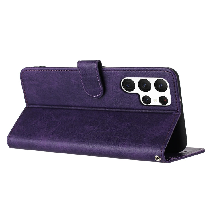 For Samsung Galaxy S25 Ultra 5G Solid Calf Texture Flip Leather Phone Case(Purple) - Galaxy S25 Ultra 5G Cases by PMC Jewellery | Online Shopping South Africa | PMC Jewellery | Buy Now Pay Later Mobicred