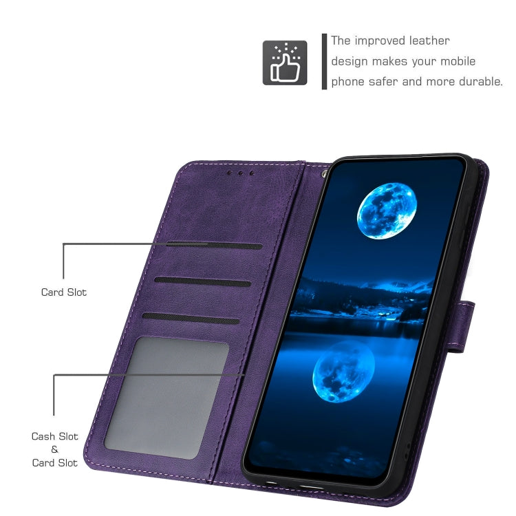 For Samsung Galaxy S25 / S24 5G Solid Calf Texture Flip Leather Phone Case(Purple) - Galaxy S25 5G Cases by PMC Jewellery | Online Shopping South Africa | PMC Jewellery | Buy Now Pay Later Mobicred