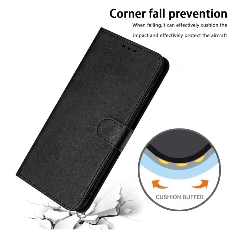 For Samsung Galaxy S25+ / S24+ 5G Solid Calf Texture Flip Leather Phone Case(Black) - Galaxy S25+ 5G Cases by PMC TechLife | Online Shopping South Africa | PMC TechLife | Buy Now Pay Later Mobicred