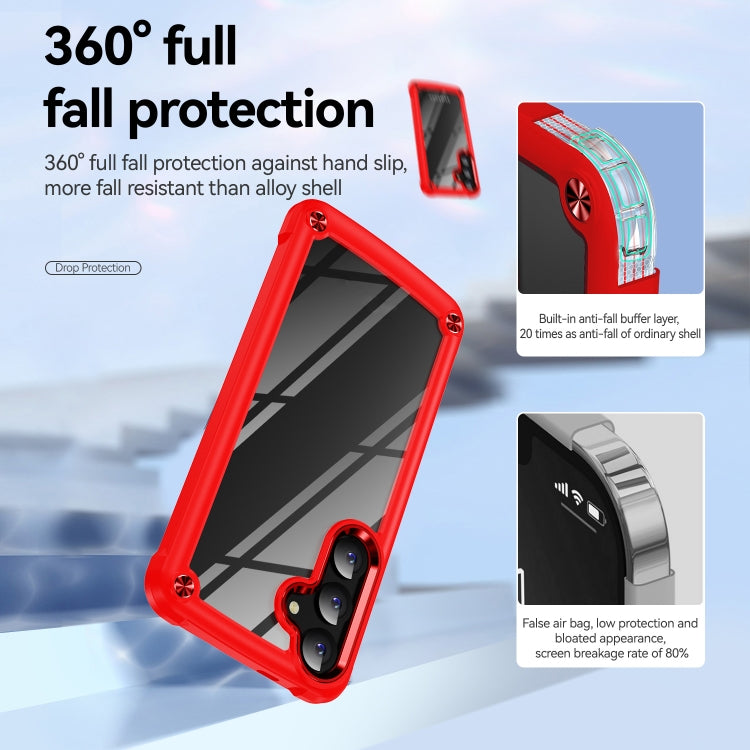 For Samsung Galaxy S25 5G TPU + PC Lens Protection Phone Case(Red) - Galaxy S25 5G Cases by PMC Jewellery | Online Shopping South Africa | PMC Jewellery | Buy Now Pay Later Mobicred