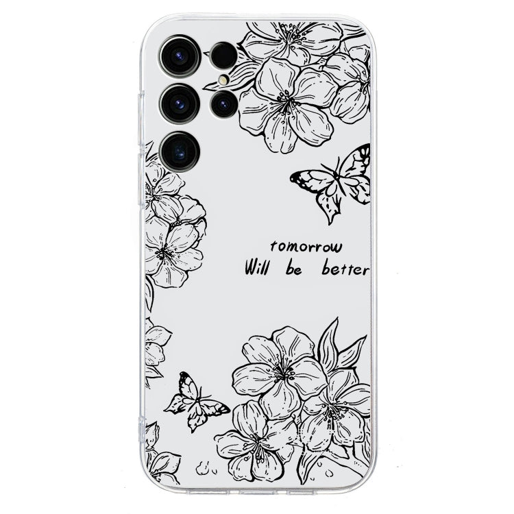 For Samsung Galaxy S25 Ultra 5G Colorful Painting Pattern TPU Phone Case(Butterfly Flower) - Galaxy S25 Ultra 5G Cases by PMC Jewellery | Online Shopping South Africa | PMC Jewellery | Buy Now Pay Later Mobicred