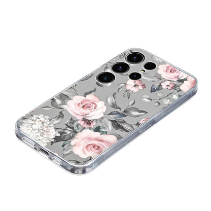 For Samsung Galaxy S25 Ultra 5G Colorful Painting Pattern TPU Phone Case(Flowers On Grey) - Galaxy S25 Ultra 5G Cases by PMC Jewellery | Online Shopping South Africa | PMC Jewellery | Buy Now Pay Later Mobicred