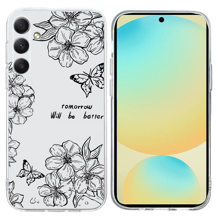 For Samsung Galaxy S25 FE 5G Colorful Painting Pattern TPU Phone Case(Butterfly Flower) - Galaxy S25 5G Cases by PMC Jewellery | Online Shopping South Africa | PMC Jewellery | Buy Now Pay Later Mobicred