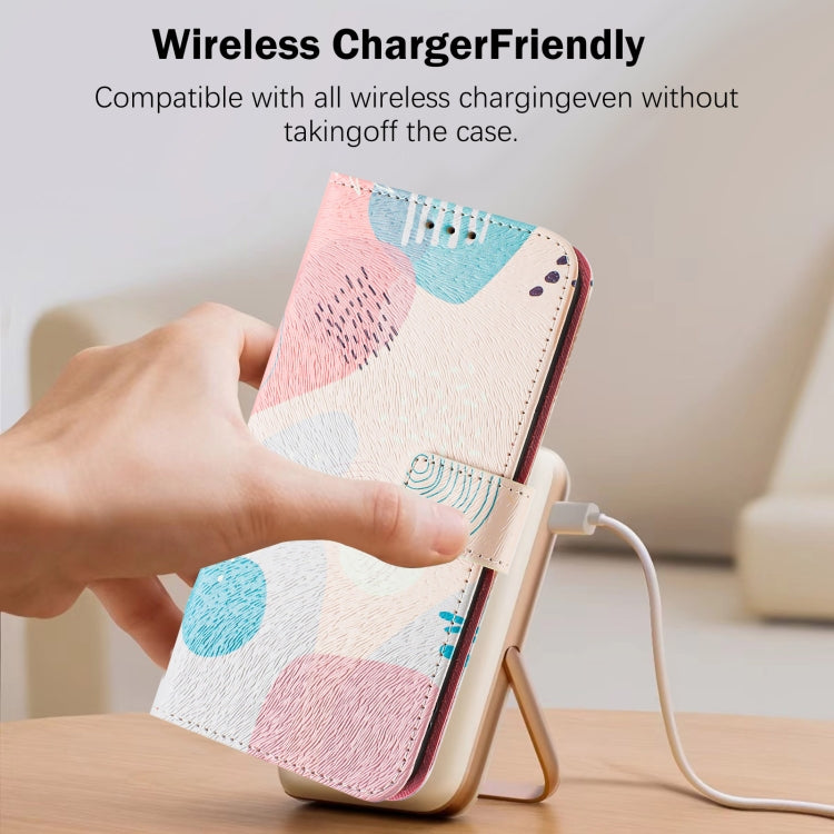 For iPhone 16e Art Colored Drawing Pattern Leather Phone Case(Graffiti puzzle) - free shipping - PMC TechLife - Order now!