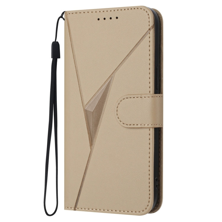 For Huawei Pura 70 Triangle Pattern Buckle Clasp Leather Phone Case(Gold) - Huawei Cases by PMC Jewellery | Online Shopping South Africa | PMC Jewellery | Buy Now Pay Later Mobicred