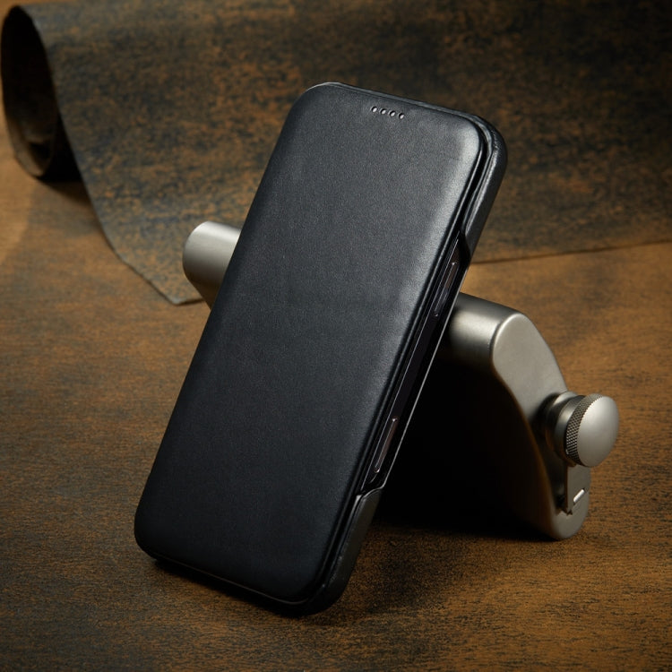 For iPhone 16 Pro Max Fierre Shann Top Layer Cowhide Business Magnetic Leather Phone Case(Black) - iPhone 16 Pro Max Cases by FIERRE SHANN | Online Shopping South Africa | PMC Jewellery | Buy Now Pay Later Mobicred