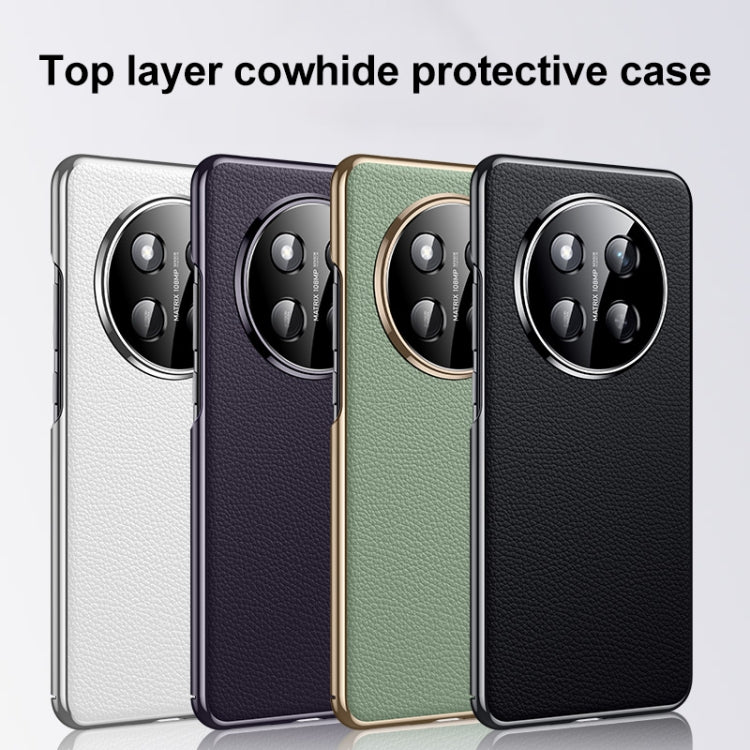 For Honor Magic7 Pro Genuine Leather PC Phone Case(Black) - Honor Cases by PMC TechLife | Online Shopping South Africa | PMC TechLife | Buy Now Pay Later Mobicred