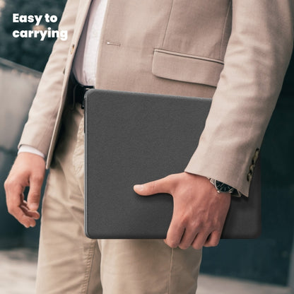 For MacBook Air 13.6 inch A3113 / A2681 Business Magnetic Holder PC + PU Laptop Protective Case(Grey) - MacBook Air Cases by PMC Jewellery | Online Shopping South Africa | PMC Jewellery | Buy Now Pay Later Mobicred